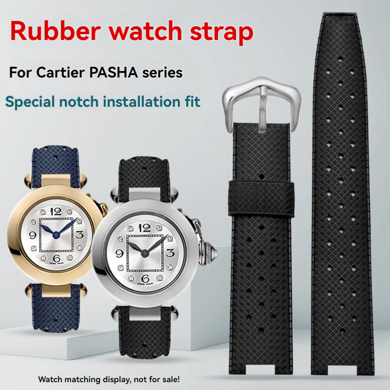 Cartier Watch Ballon Bleu - Gummi-Herrenuhrenarmband für Cartier Pasha PASHA Series