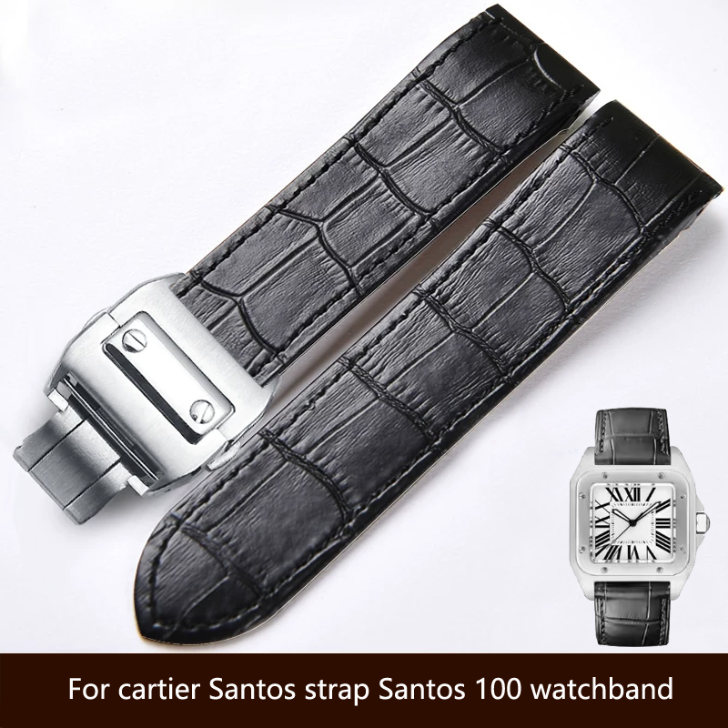 Hochwertiges, echtes Lederarmb – Cartier Watch Santos Bewertung und Preis